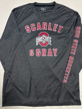Ohio State Scarlet & Gray Long Sleeve Performance Tee